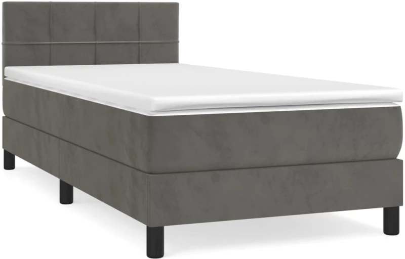ΚΡΕΒΑΤΙ BOXSPRING ΜΕ ΣΤΡΩΜΑ ΣΚΟΥΡΟ ΓΚΡΙ 80X200 ΕΚ. ΒΕΛΟΥΔΙΝΟ 3141270