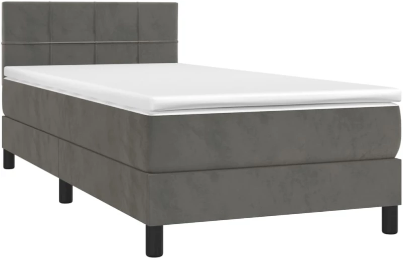ΚΡΕΒΑΤΙ BOXSPRING ΜΕ ΣΤΡΩΜΑ ΣΚΟΥΡΟ ΓΚΡΙ 80X200 ΕΚ. ΒΕΛΟΥΔΙΝΟ 3141270