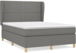 ΚΡΕΒΑΤΙ BOXSPRING ΜΕ ΣΤΡΩΜΑ ΣΚΟΥΡΟ ΓΚΡΙ 140X190 ΕΚ. ΥΦΑΣΜΑΤΙΝΟ 3128438