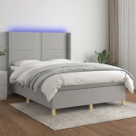 ΚΡΕΒΑΤΙ BOXSPRING ΜΕ ΣΤΡΩΜΑ & LED ΑΝ.ΓΚΡΙ 140X190ΕΚ. ΥΦΑΣΜΑΤΙΝΟ 3138789