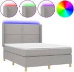 ΚΡΕΒΑΤΙ BOXSPRING ΜΕ ΣΤΡΩΜΑ & LED ΑΝ.ΓΚΡΙ 140X190ΕΚ. ΥΦΑΣΜΑΤΙΝΟ 3138789