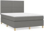 ΚΡΕΒΑΤΙ BOXSPRING ΜΕ ΣΤΡΩΜΑ ΣΚΟΥΡΟ ΓΚΡΙ 140X190 ΕΚ. ΥΦΑΣΜΑΤΙΝΟ 3142250