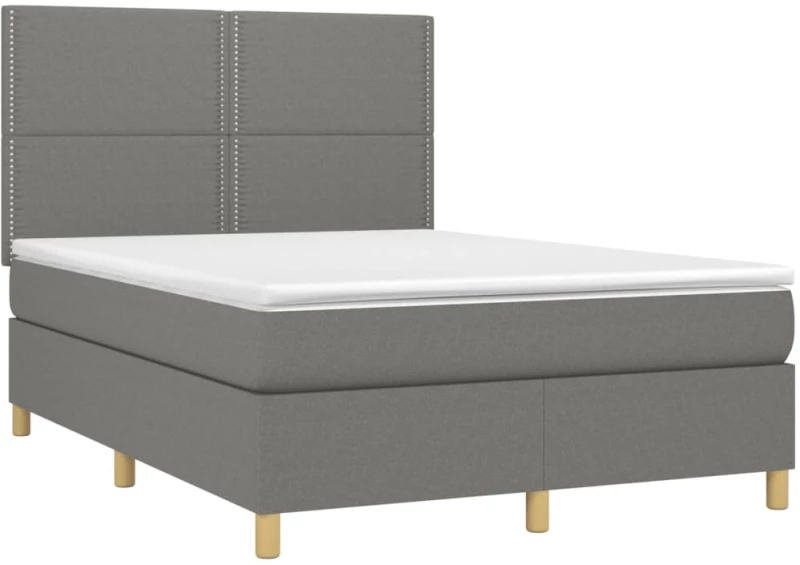 ΚΡΕΒΑΤΙ BOXSPRING ΜΕ ΣΤΡΩΜΑ ΣΚΟΥΡΟ ΓΚΡΙ 140X190 ΕΚ. ΥΦΑΣΜΑΤΙΝΟ 3142250