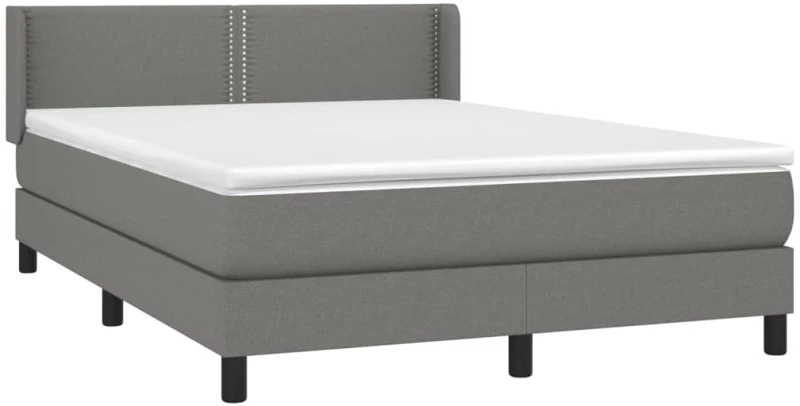 ΚΡΕΒΑΤΙ BOXSPRING ΜΕ ΣΤΡΩΜΑ ΣΚΟΥΡΟ ΓΚΡΙ 140X200 ΕΚ ΥΦΑΣΜΑΤΙΝΟ 3129634