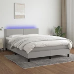 ΚΡΕΒΑΤΙ BOXSPRING ΜΕ ΣΤΡΩΜΑ & LED ΑΝ.ΓΚΡΙ 140X190ΕΚ. ΥΦΑΣΜΑΤΙΝΟ 3133069