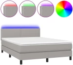 ΚΡΕΒΑΤΙ BOXSPRING ΜΕ ΣΤΡΩΜΑ & LED ΑΝ.ΓΚΡΙ 140X190ΕΚ. ΥΦΑΣΜΑΤΙΝΟ 3133069