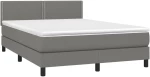 ΚΡΕΒΑΤΙ BOXSPRING ΜΕ ΣΤΡΩΜΑ & LED ΣΚ.ΓΚΡΙ 140X190 ΕΚ ΥΦΑΣΜΑΤΙΝΟ 3133070