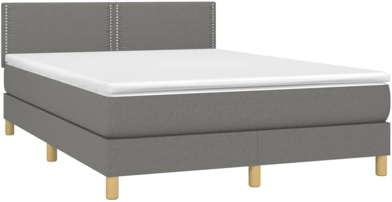 ΚΡΕΒΑΤΙ BOXSPRING ΜΕ ΣΤΡΩΜΑ ΣΚΟΥΡΟ ΓΚΡΙ 140X190 ΕΚ. ΥΦΑΣΜΑΤΙΝΟ 3140530