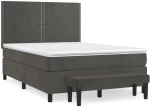 ΚΡΕΒΑΤΙ BOXSPRING ΜΕ ΣΤΡΩΜΑ ΣΚΟΥΡΟ ΓΚΡΙ 140X190 ΕΚ. ΒΕΛΟΥΔΙΝΟ 3137780