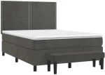 ΚΡΕΒΑΤΙ BOXSPRING ΜΕ ΣΤΡΩΜΑ ΣΚΟΥΡΟ ΓΚΡΙ 140X190 ΕΚ. ΒΕΛΟΥΔΙΝΟ 3137780