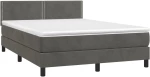 ΚΡΕΒΑΤΙ BOXSPRING ΜΕ ΣΤΡΩΜΑ ΣΚΟΥΡΟ ΓΚΡΙ 140X200 ΕΚ. ΒΕΛΟΥΔΙΝΟ 3141246