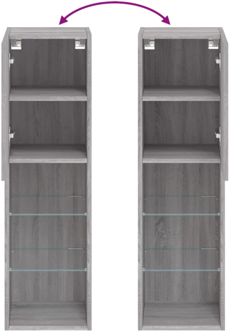 ΈΠΙΠΛΟ ΤΗΛΕΟΡΑΣΗΣ ΜΕ LED ΓΚΡΙ SONOMA 30,5X30X102 ΕΚ. 837025