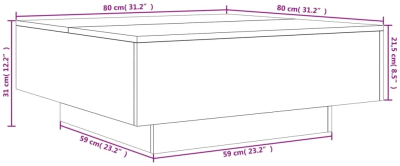 ΤΡΑΠΕΖΑΚΙ ΣΑΛΟΝΙΟΥ ΚΑΠΝΙΣΤΗ ΔΡΥΣ 80X80X31 ΕΚ. ΑΠΟ ΕΠΕΞ. ΞΥΛΟ 836585