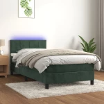 ΚΡΕΒΑΤΙ BOXSPRING ΜΕ ΣΤΡΩΜΑ & LED ΣΚ. ΠΡΑΣΙΝΟ 90X190 ΕΚ ΒΕΛΟΥΔΟ 3134378