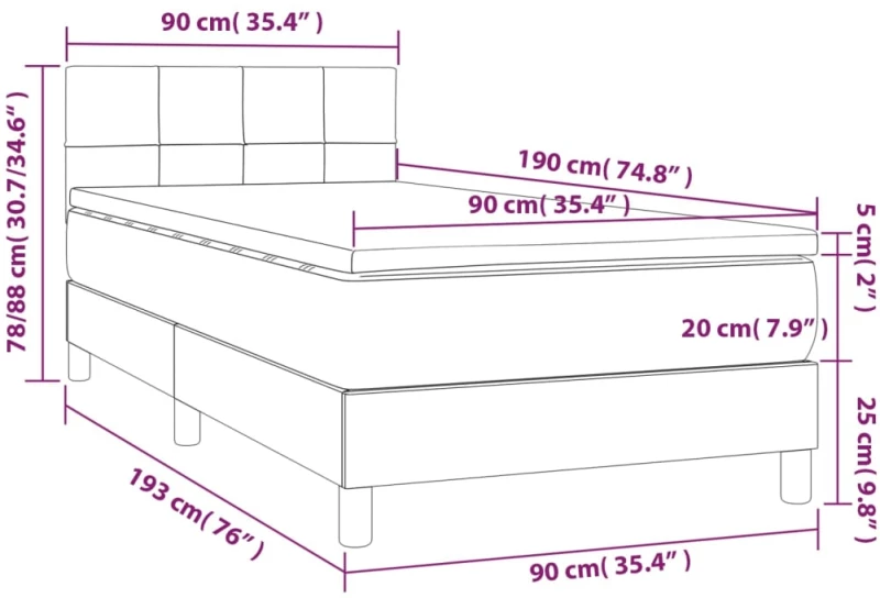 ΚΡΕΒΑΤΙ BOXSPRING ΜΕ ΣΤΡΩΜΑ & LED ΣΚ. ΠΡΑΣΙΝΟ 90X190 ΕΚ ΒΕΛΟΥΔΟ 3134378