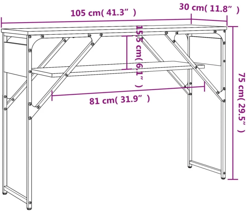 ΤΡΑΠΕΖΙ ΚΟΝΣΟΛΑ ΚΑΦΕ ΔΡΥΣ 105 X 30 X 75 ΕΚ. ΑΠΟ ΕΠΕΞΕΡΓ. ΞΥΛΟ 837796