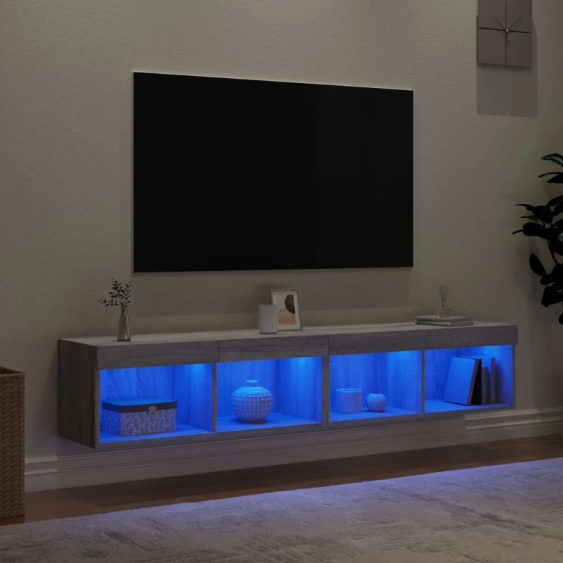 ΈΠΙΠΛΑ ΤΗΛΕΟΡΑΣΗΣ ΜΕ LED 2 ΤΕΜ. ΓΚΡΙ SONOMA 80 X 30 X 30 ΕΚ. 837152