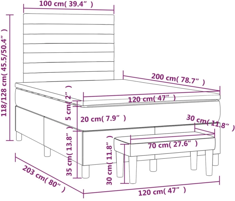 ΚΡΕΒΑΤΙ BOXSPRING ΜΕ ΣΤΡΩΜΑ ΡΟΖ 120X200 ΕΚ. ΒΕΛΟΥΔΙΝΟ 3137898