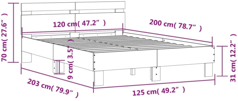 ΠΛΑΙΣΙΟ ΚΡΕΒΑΤΙΟΥ ΜΕ ΚΕΦΑΛΑΡΙ ΓΚΡΙ SONOMA 120X200ΕΚ. ΕΠΕΞ. ΞΥΛΟ 3207432