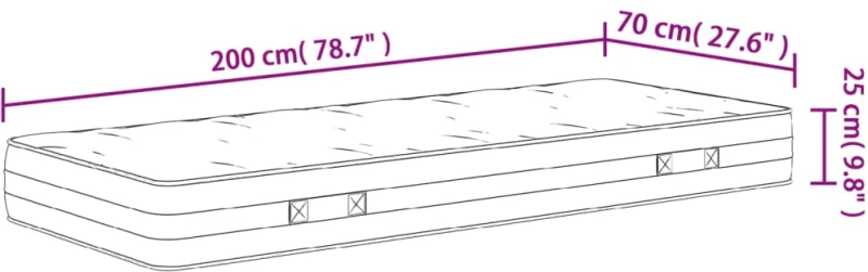 ΣΤΡΩΜΑ ΜΕ POCKET SPRINGS ΜΕΣΑΙΑ ΣΚΛΗΡΟΤΗΤΑ 70X200 ΕΚ. 372857