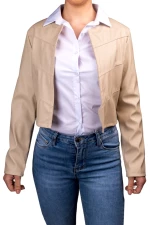 ΓΥΝΑΙΚΕΙΟ JACKET ΔΕΡΜΑΤΙΝΗ ΕΚΡΟΥ
