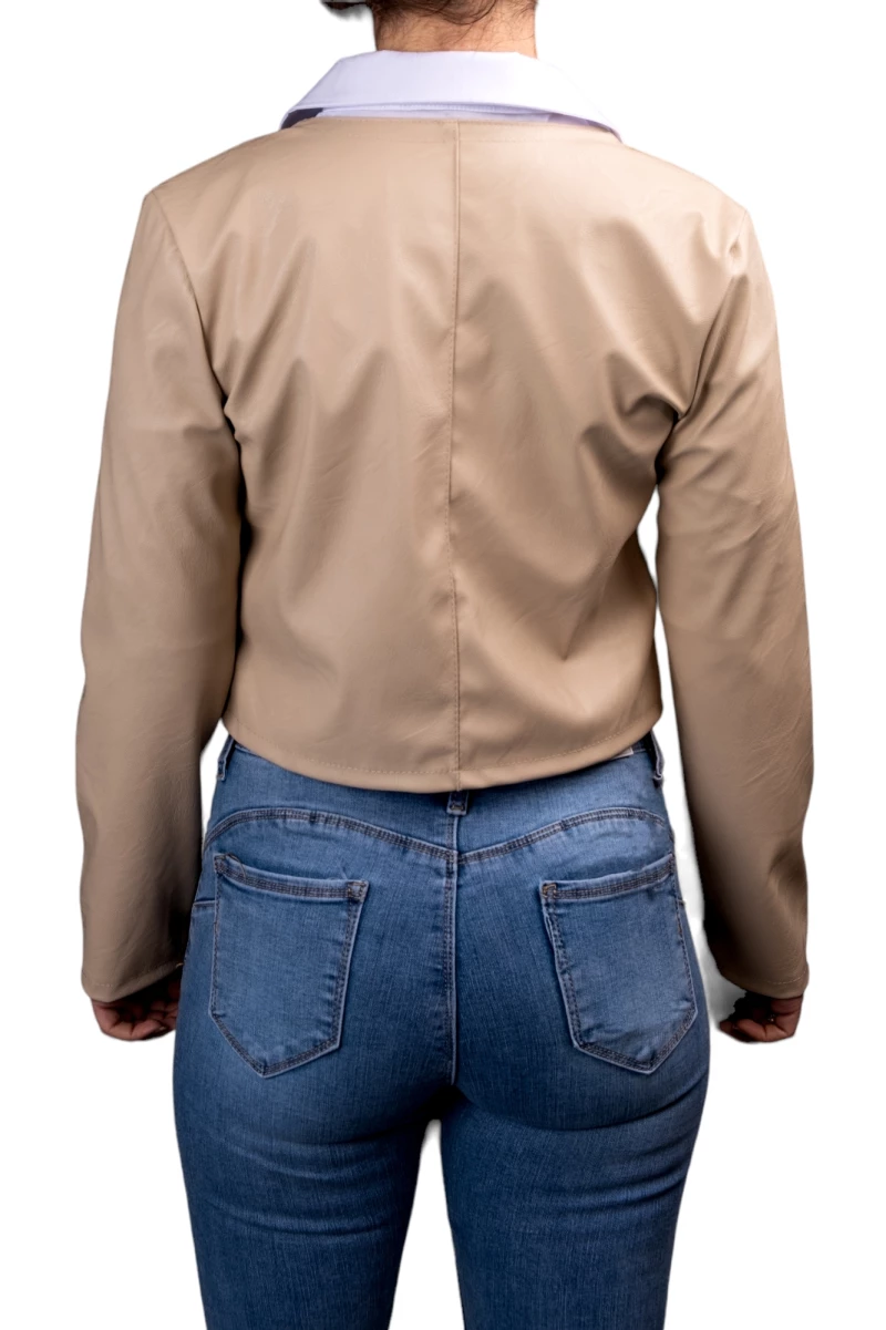 ΓΥΝΑΙΚΕΙΟ JACKET ΔΕΡΜΑΤΙΝΗ ΕΚΡΟΥ