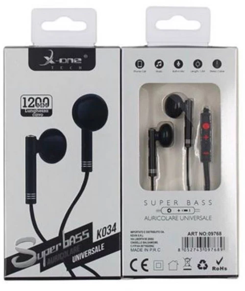 Ενσύρματα Ακουστικά In-Ear X-One K-034 Μαύρα