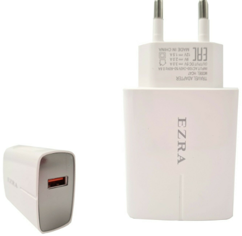 Ezra Φορτιστής Lightning με Θύρα USB-A Λευκός (HC47)