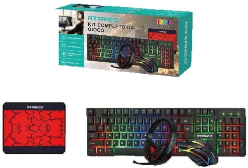 Arrango ASM76396 Σετ Gaming Πληκτρολόγιο με RGB φωτισμό & Ποντίκι (Αγγλικό US)