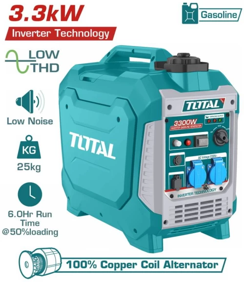 TOTAL Γεννήτρια βενζίνης INVERTER 3.300W (TP535006)