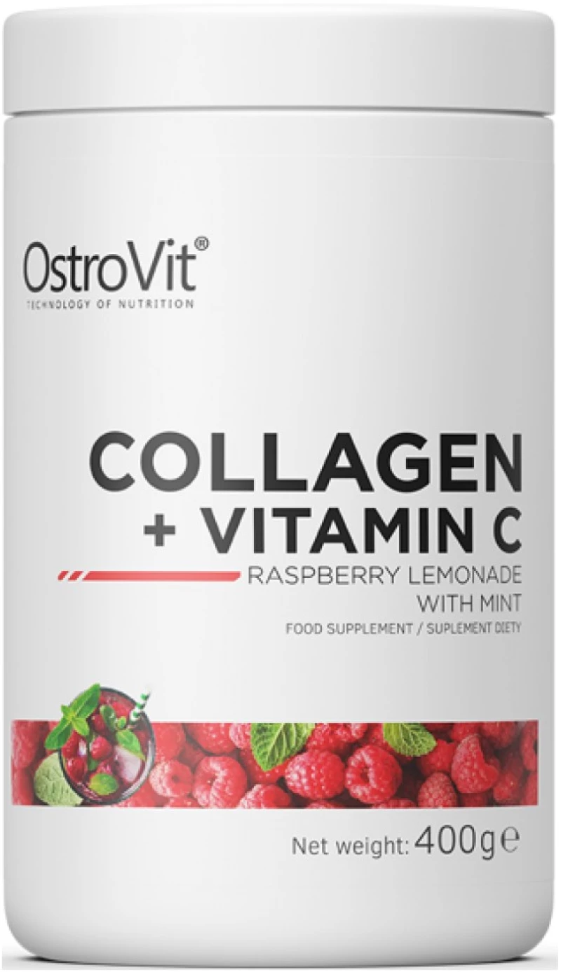OstroVit Collagen + Vitamin C Powder [400 Γραμμάρια] Λεμονάδα βατόμουρου με μέντα