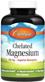 Carlson Labs Chelated Magnesium 200 mg [180 Ταμπλέτες]