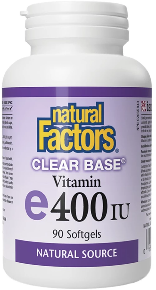 Natural Factors Clear Base Vitamin E 400 IU [90 Softgels]