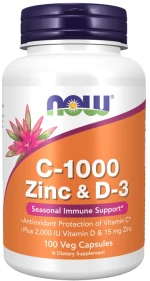 NOW Foods C-1000 Zinc & D-3 [100 Κάψουλες]