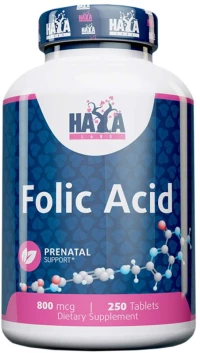 Haya Labs Folic Acid 800 mcg [250 Ταμπλέτες]