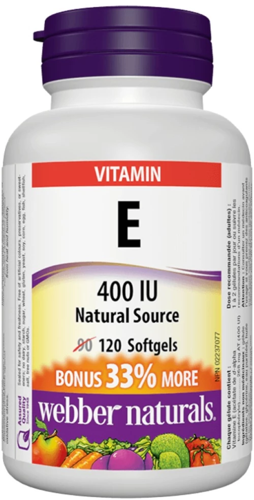 Webber Naturals Vitamin E 400 IU [120 Softgels]