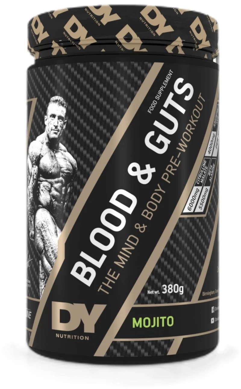 Dorian Yates Nutrition ShadowLine Blood & Guts | The Mind & Body Pre-Workout [380 Γραμμάρια] Μοχίτο