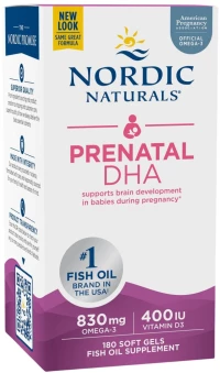 Nordic Naturals Prenatal DHA 830 mg | With 400 IU D3 [180 Softgels] Φυσική