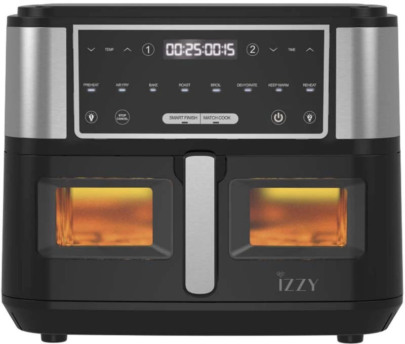 Izzy IZ-8225 Digital Φριτέζα Αέρος 10lt με Διπλό Κάδο & Παράθυρο