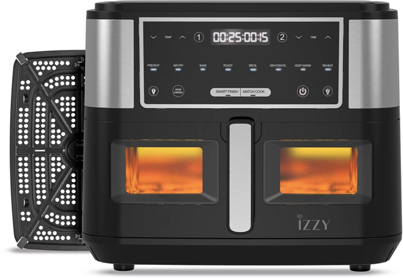 Izzy IZ-8225 Digital Φριτέζα Αέρος 10lt με Διπλό Κάδο & Παράθυρο