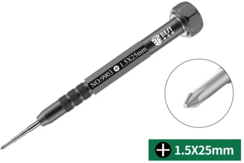 Best BST-9903 Κατσαβίδι Ακριβείας Αλουμινίου Για Iphone Ipad Cross 1.5x25mm (Μαύρο)