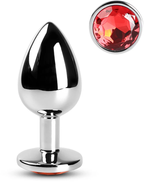 Red Medium Metallic Anal Plug