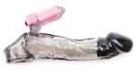 Clear Black Vibrating Penis Extender