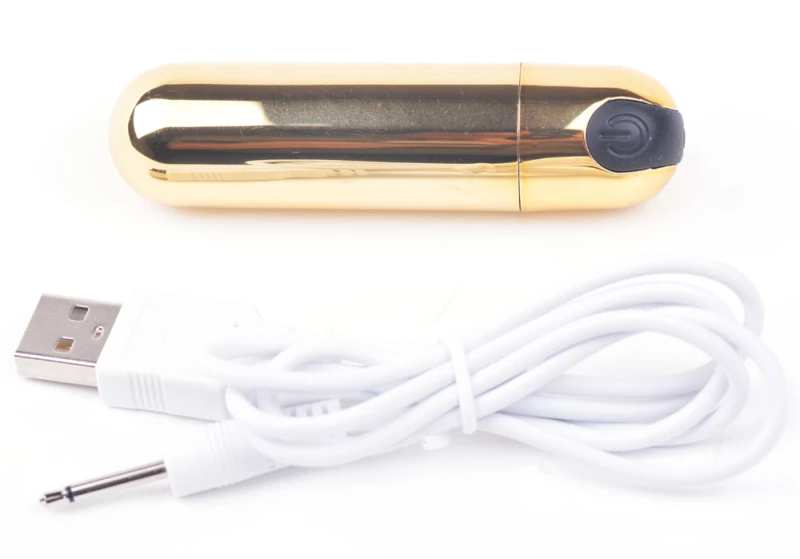 10 Speeds Golden Color USB Recharging Vibrating Bullet