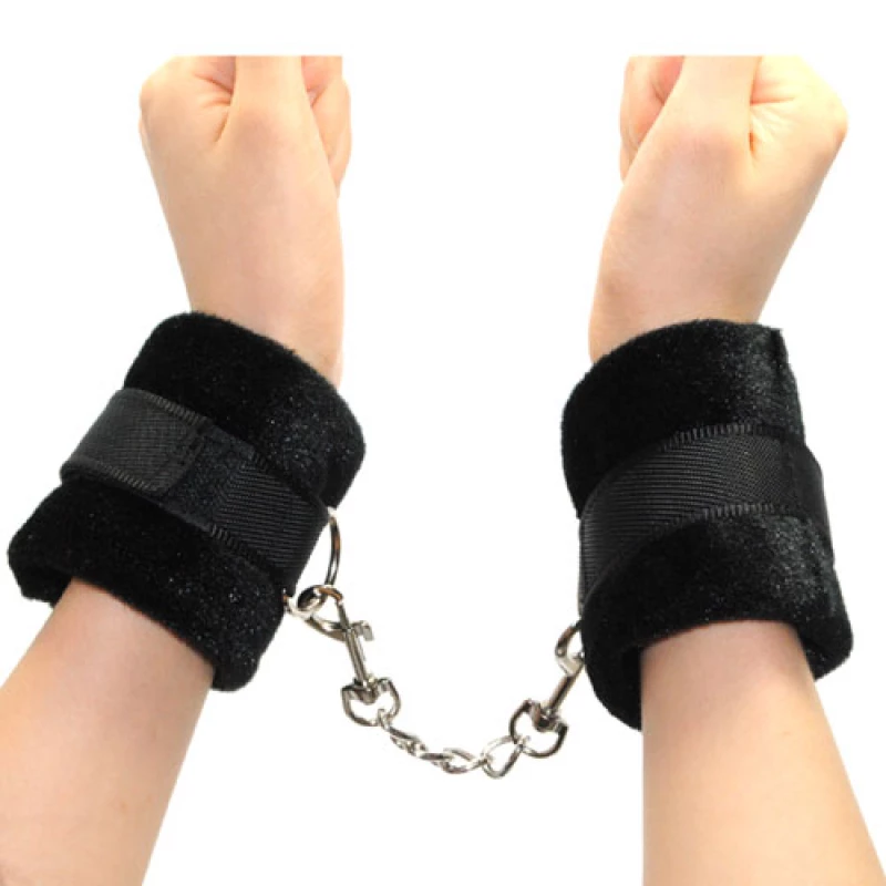 Black Furry Handcuffs