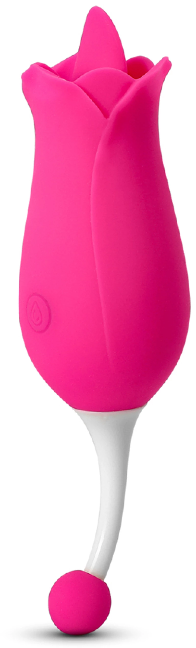 7-Function Red Color Silicone Rose Massager with Tongue