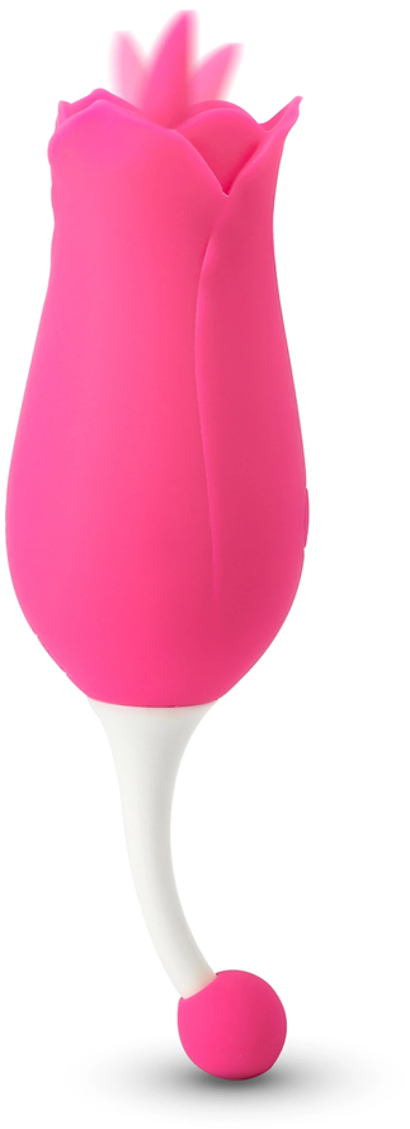 7-Function Red Color Silicone Rose Massager with Tongue
