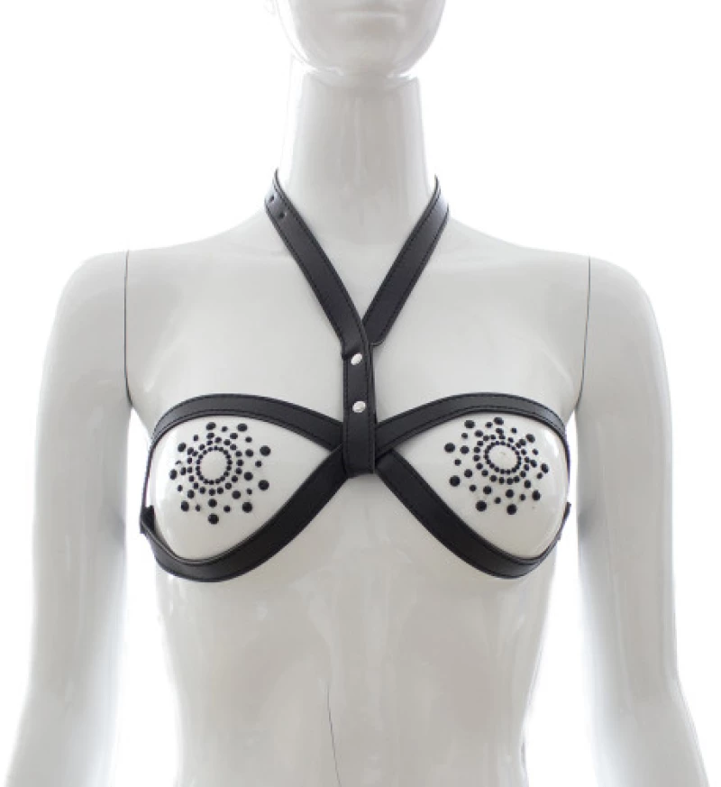 Mini leather strap Bra (without nipple covers)