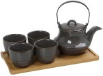 Espiel Σετ Τσαγιού 6 τεμ γκρι stoneware Ritual με σίτα σε δίσκο 600ml SPI110