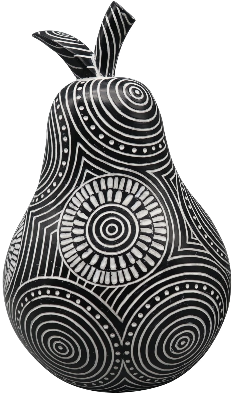 Espiel Διακοσμητικό αχλάδι ethnic λευκό/μαύρο 18x15x28cm FIG225